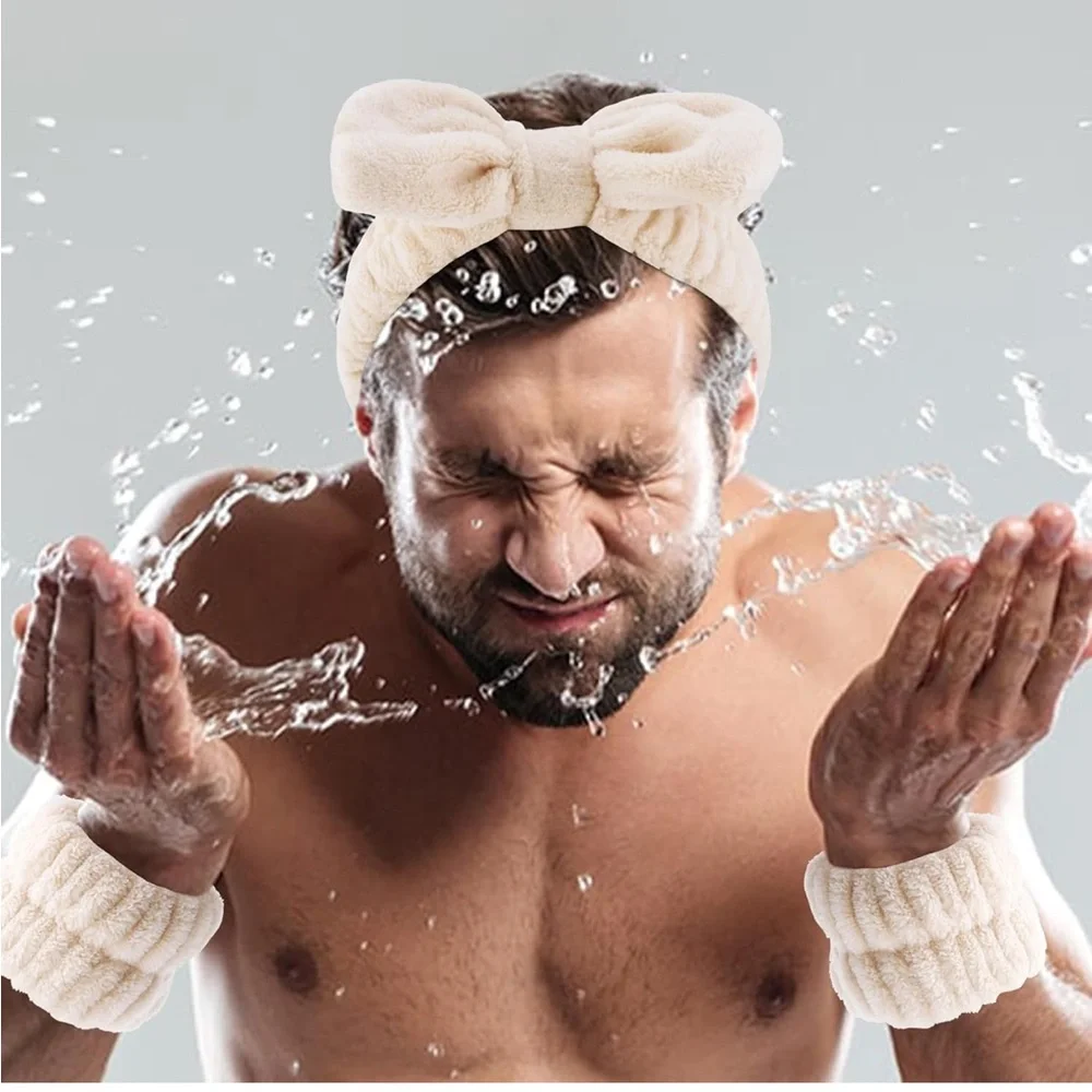 5 Piece Spa Set Tan Headband Hair Clip Weistbands New With Tags - Picture 4 of 6